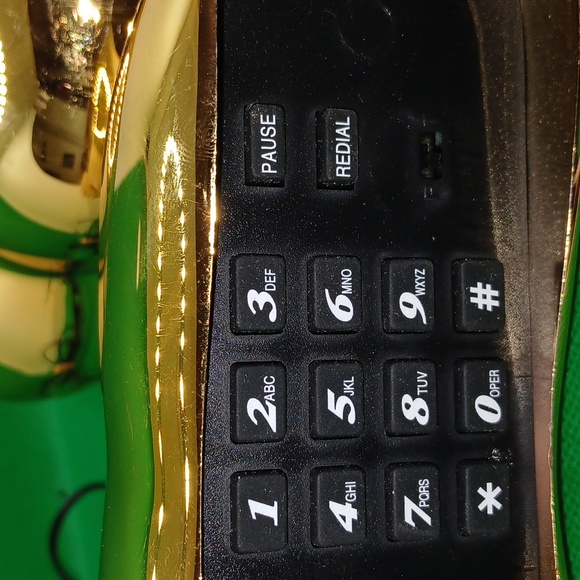 Gold Tone Analog Push Dial Novelty Phone - Picture 3 of 7